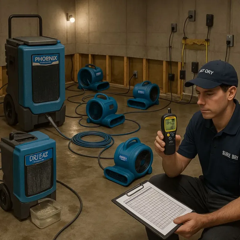 Structural Drying and Dehumidification process in Grant County, MN